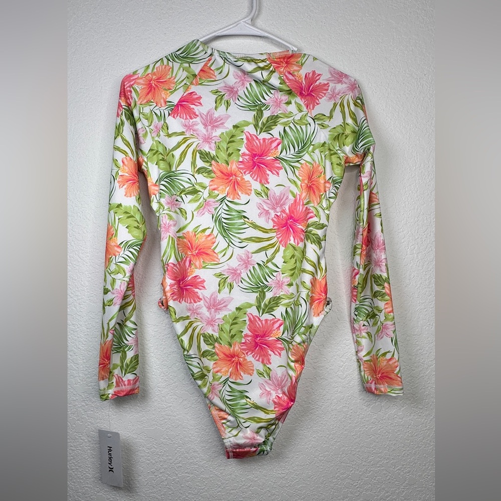 HURLEY Women’s Surf Floral With Zipper Swimsuit Size M - Picture 4 of 9